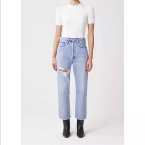 Agolde 90s Crop Mid-Rise Loose Fit Jean in Echo, 29